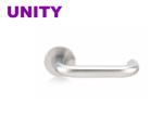 Exterior door handle sets with optimized design for commercial doors