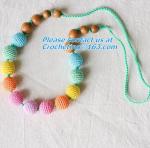 Handmade Nursing Necklace Crochet Beads Breastfeeding Crochet Flowers Natural