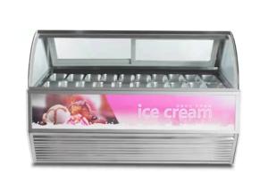 China Gelato Shop Commercial Ice Cream Display Freezer With Customized Pans factory