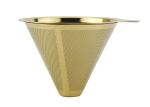 High Grade Gold Hand Drip Coffee Dripper Paperless Coffee Maker Etching Bottom