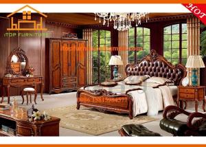 China Wholesale furniture solid wood leather bed sets queen bedroom sets for sale factory
