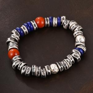 China Original Vintage Silver Jewelry, Silver Beads, Fashionable Bracelets For Men Original Handmade 925 Sterling Silver Bracelets, Natural Red Turquoise, factory