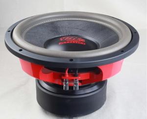 China Professional Powered Car Audio Speakers 2 Ohms Impendance RED Textured factory