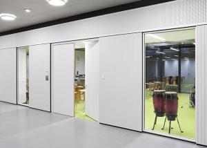 China Sound Absorption Glass Partition Wall Aluminum Frame Steel Melamine HPL Panel factory