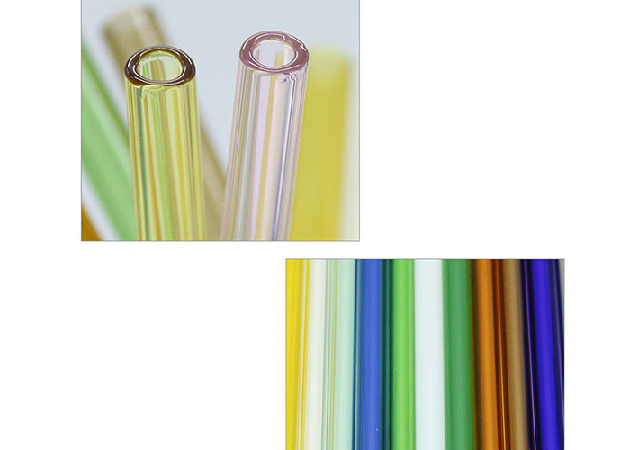 Transparent color glass straws anti high temperature pipe juice drink milk tea straw