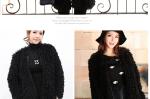 Round neck zipper design long sleeves ladies fashion & elegant fur coat