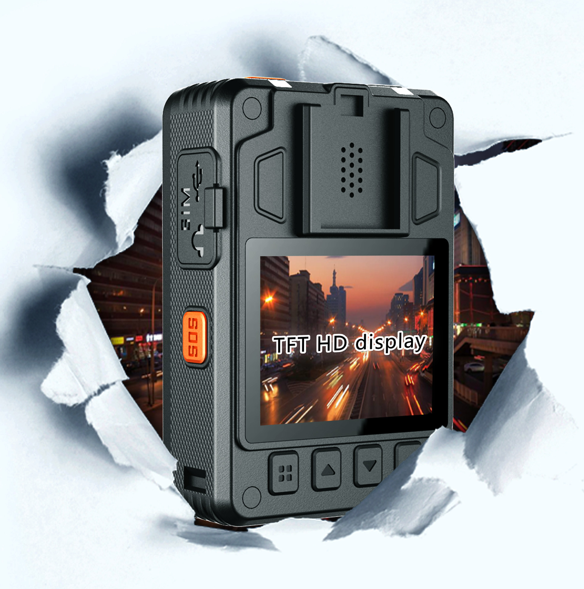 Police worn Camera record Picture GPS Track for Swat Police Security fireman bodycam