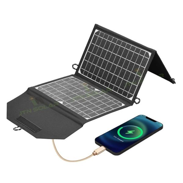 China Customized Outdoor Camping ETFE 21W Foldable Solar Charger Folding Portable Solar Panels With USB Port factory