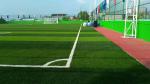 Soccer Fields Synthetic Turf With Rubber Granules Infill Material Located In