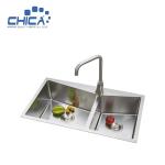 Handmade House Kitchen Sink Double Bowl Stainless Steel Kitchen Sinks With