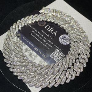 China Round Brilliant Cut Moissanite Cuban Chain factory