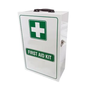 China Large Workplace 2 Shelf First Aid Cabint Empty White With Pocket factory