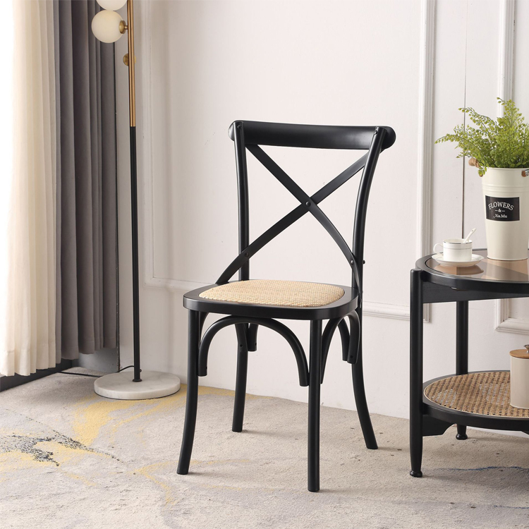Garden Chair Hotel Outdoor Wood Dining Crossback Chair for Wedding Party Banquet Events