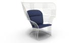 Outdoor Showroom Link Easy Chair Furniture With Varnished Steel Tom Dixon Design