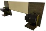 walnut wood frame with vinyl upholstery king/queen size wooden headbaord for 5
