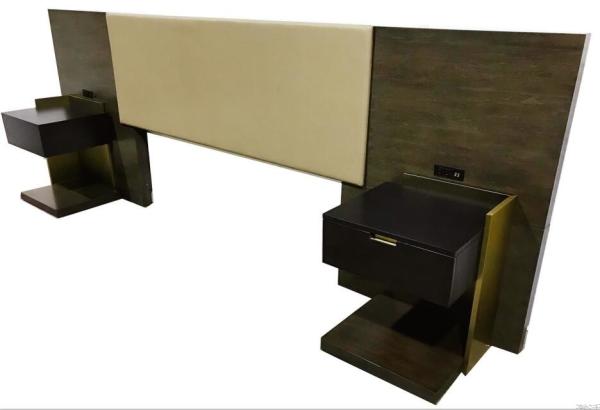 walnut wood frame with vinyl upholstery king/queen size wooden headbaord for 5