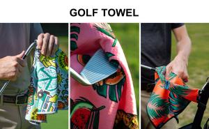 China Custom Golf Printing Towel Microfiber Waffle Golf Towel Anti-Bacterial factory