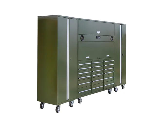 18-Drawer Metal Garage Tool Cabinet on Wheels for Black and Yellow Work Bench Storage