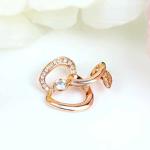 Rose Gold Diamonds Apple Shape Pendant (GDN016)