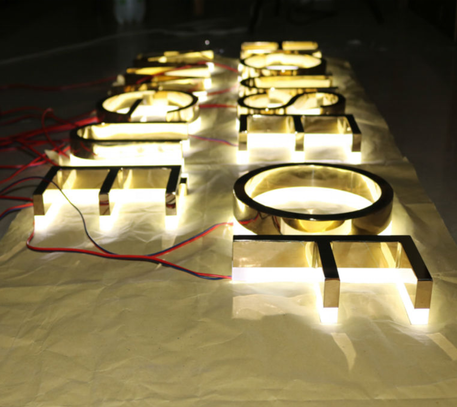 Backlit letter logo for shop company outdoor Led sign