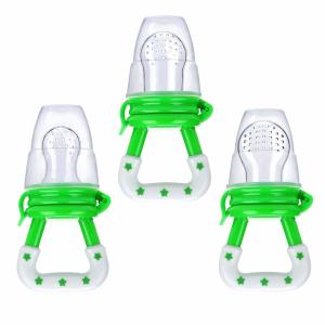 China Baby Fresh Food Feeder 3 Pcs Fruit Silicone Nipple Teething Toy Reusable Aching Gums Pacifier Green factory