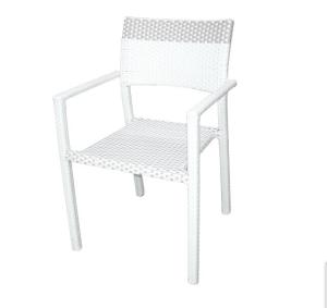 China White PE rattan wicker salon chair outdoor plastic gym chair aluminum frame garden colorful chair---YS5675 factory
