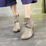 S094 New Martin boots retro leather handmade bowknot fashion wedge heel ladies