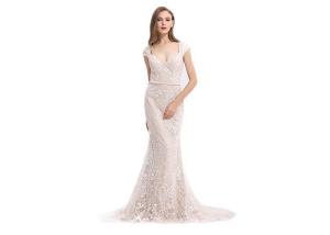 China Cap Sleeve Deep Sweetheart European Style Evening Dresses Fashion Prom Dress factory