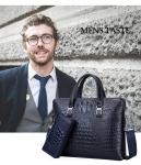 End Crocodile Embossed Genuine Leather Business Handbags Briefcase Laptop Bag