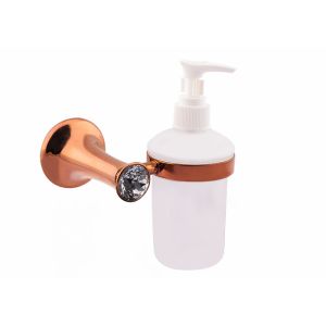 Bathroom Accessory Soap Dispenser Holder Zinc Alloy and Crystal Plate Rose Gold