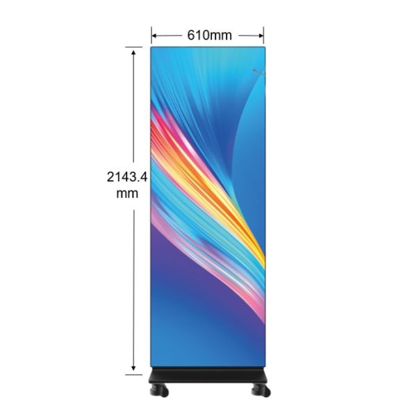 P0.9 LED Poster Display Floor Standing IP54 Cabinet 1x6 Easy And Foldable To