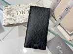 Embossed Vertical CD Christian Dior Mens Wallet Diamond Zippered