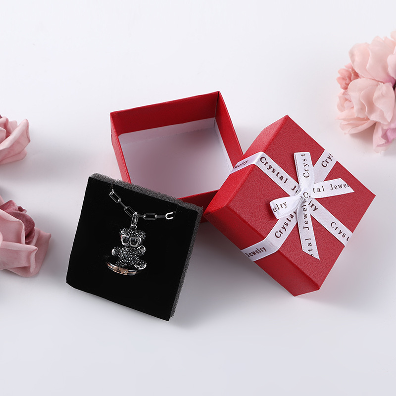 Recycled Materials Custom Luxury Valentine's Day Jewelry Gift Packaging Box With Bow