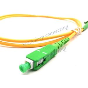 China Low IL Simplex SC APC Singlemode 3.0/2.0mm Yellow LSZH ODF PVC Optic Fiber Patch Cord factory