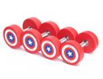 captain America dumbbells, captain America shield dumbbells, captain America