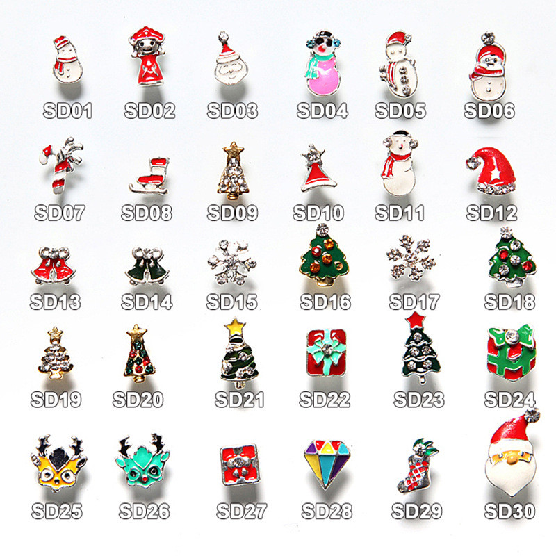 Hot NEW Wholesale Alloy Jewelry 3D Nail Art Jewelry Nail rhinestones Sticker Supplier Number SD1-30
