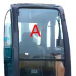 Tempered Windshield KOBELCO Excavator Glass Front Up Position A