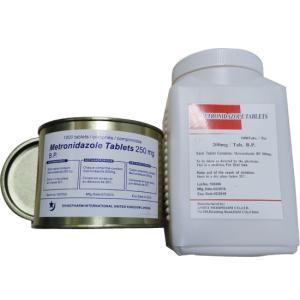 China Metronidazole Tablets 200mg, 250mg, packaging with 1000tablet/Tin, GMP medicine with BP/USP/CP Standrad factory