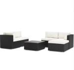Indoor/Outdoor Furniture Sets Rattan All-Weather Washable Cushions with Coffee