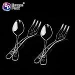Amazon top seller 2019 clear PS cute dessert disposable spoon fork set