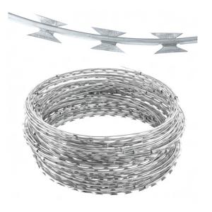China Custom CBT-65 BTO-22 Stainless Steel Razor Barbed Wire for Airport Perimeter Security factory