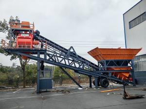 China RCC Portable Concrete Cement Mini Mobile Batching Plant Silo 25m3/h factory