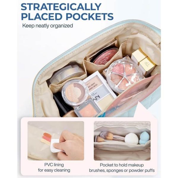 Puffy Cosmetic Pouch Cosmetic Bag designed with a puffy material that's as soft as it is durable