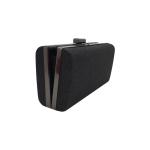 Glitter Black Evening Clutch Bag Buckle Closure For Wedding