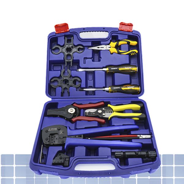 China Plastic Packing Handle MC4 Crimping Tool Kit For Tyco Solar Connector And Cable factory