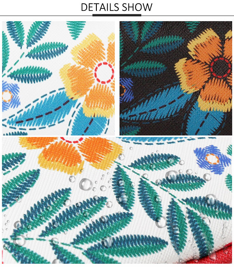 Wholesale Waterproof Vintage Floral Printed Cosmetic Bag Travel