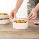 34 Oz Deep Round Wooden Containers - Containers Sold Separately, Clear Plastic