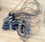 Heavy duty carabiner good strong stainless steel wire flexi coil lanyard for