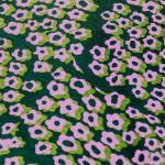 170gsm Organic Cotton Stretch Knitted Fabric Floral Dot Printed For Garments