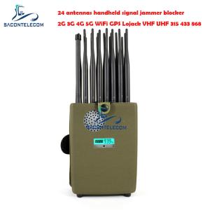 China Europe Type WiFi Signal Jammer 24w 24 Channels For 2G 3G 4G 5G LTE GPS Lojack 173mhz factory